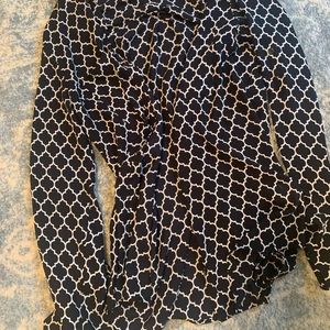 Black White Checkered Button Up Collard Shirt